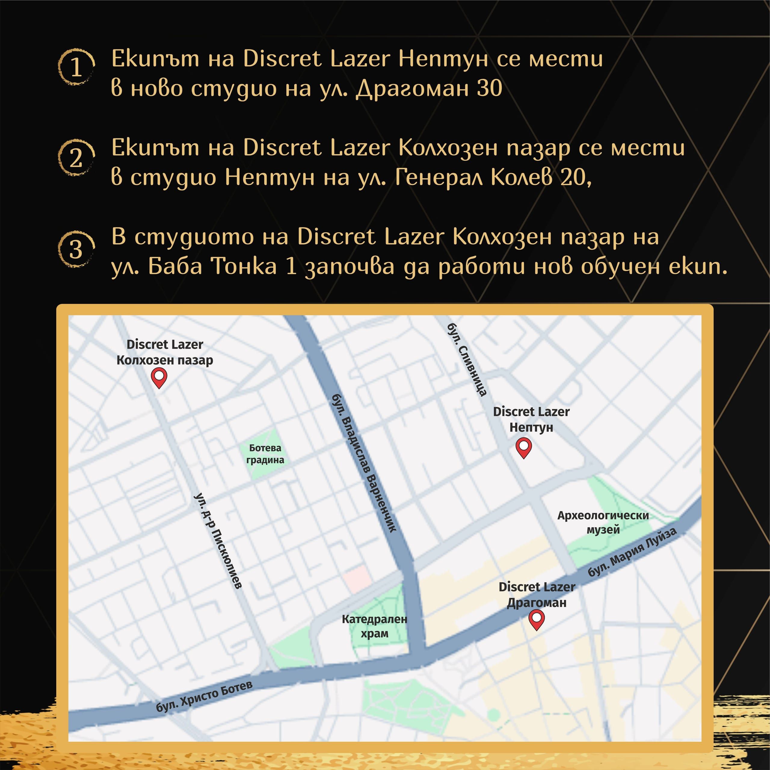 Важно съобщение за клиентите на Discret Lazer